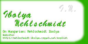 ibolya mehlschmidt business card